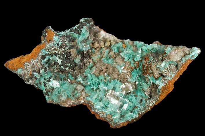 Calcite Encrusted Fibrous Aurichalcite Crystals - Mexico #127232